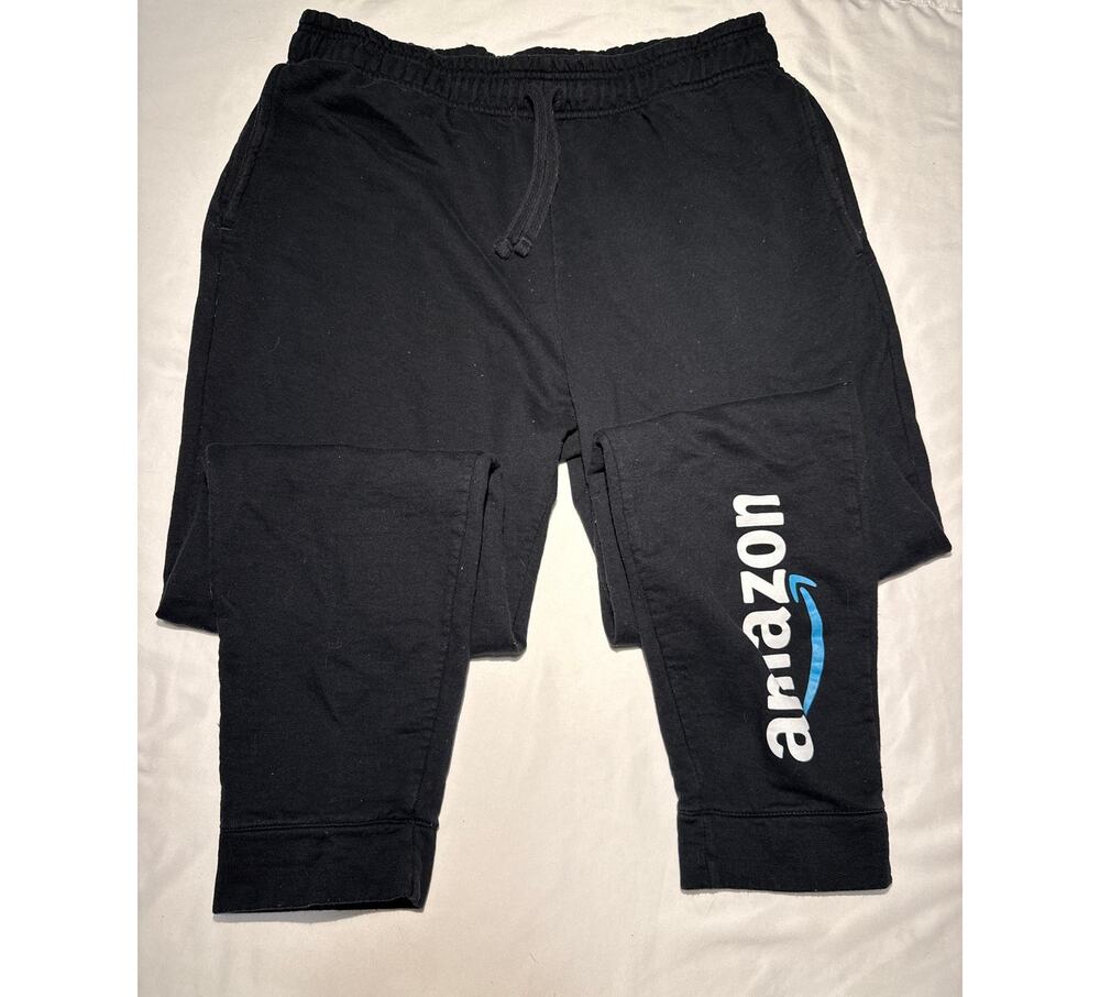Amazon Logo Port & Company Sweatpants Men’s XL Black Core Fleece Jogger Pants